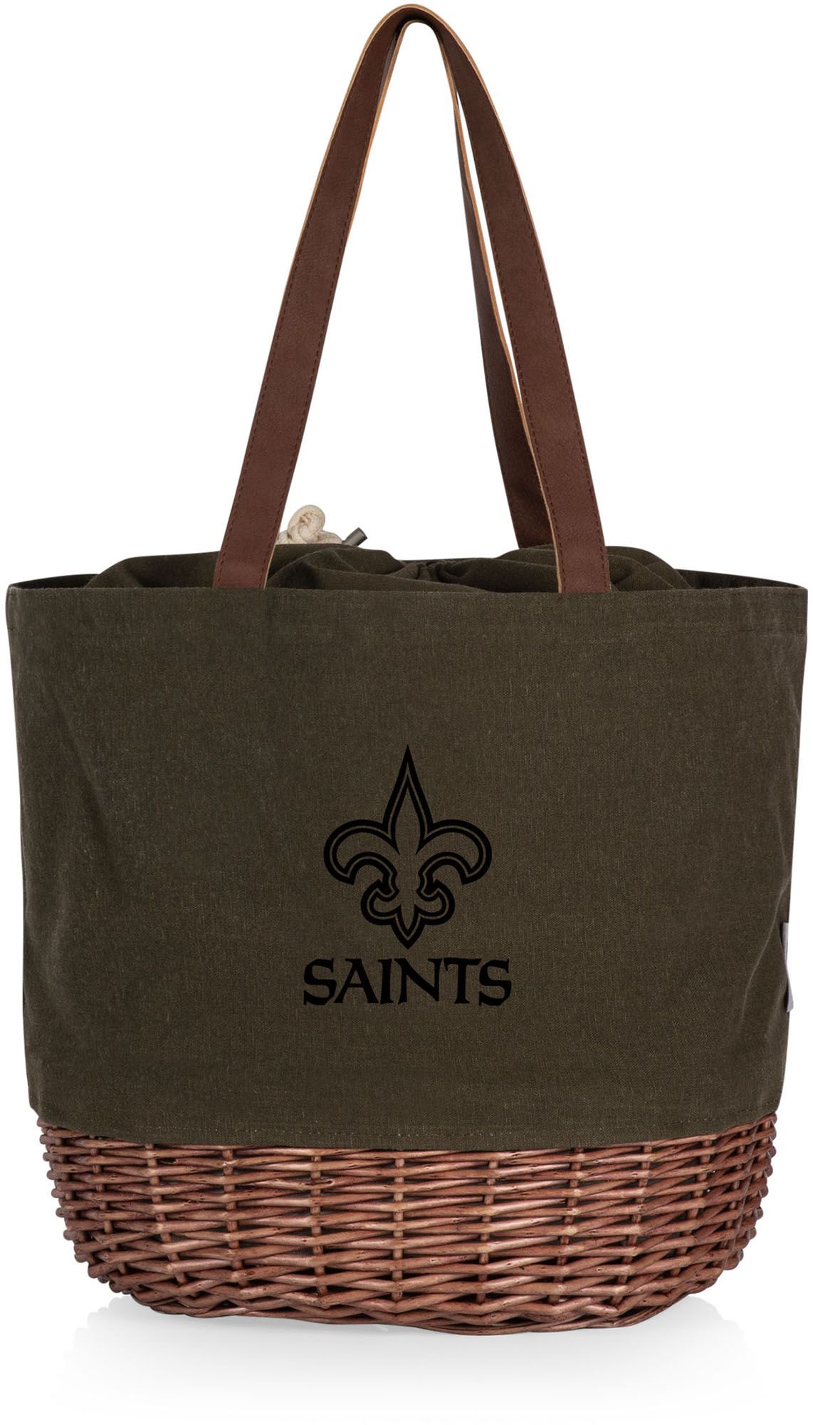 Picnic Time New Orleans Saints Coronado Canvas and Willow Basket Tote