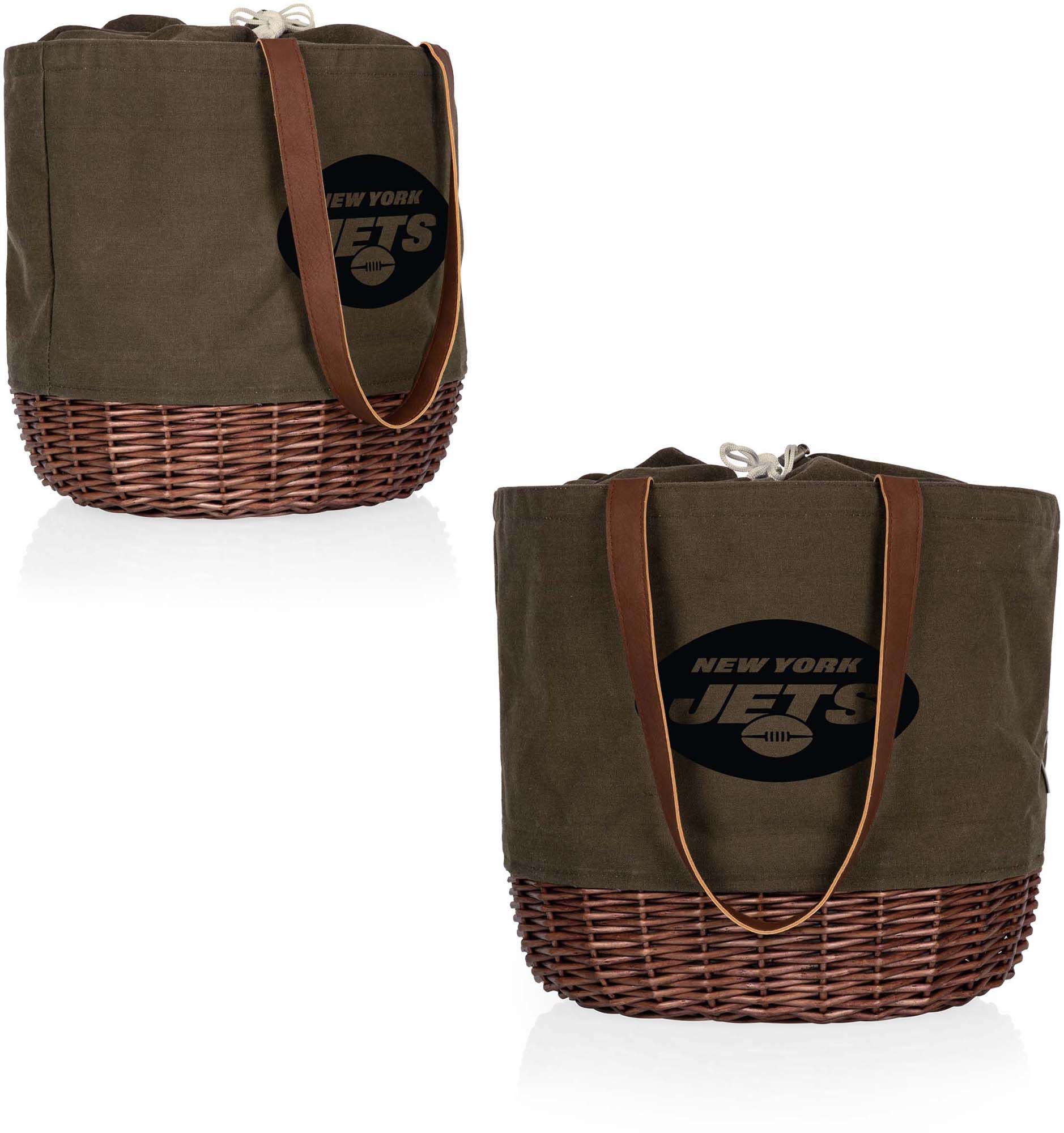 Picnic Time New York Jets Coronado Canvas and Willow Basket Tote product image