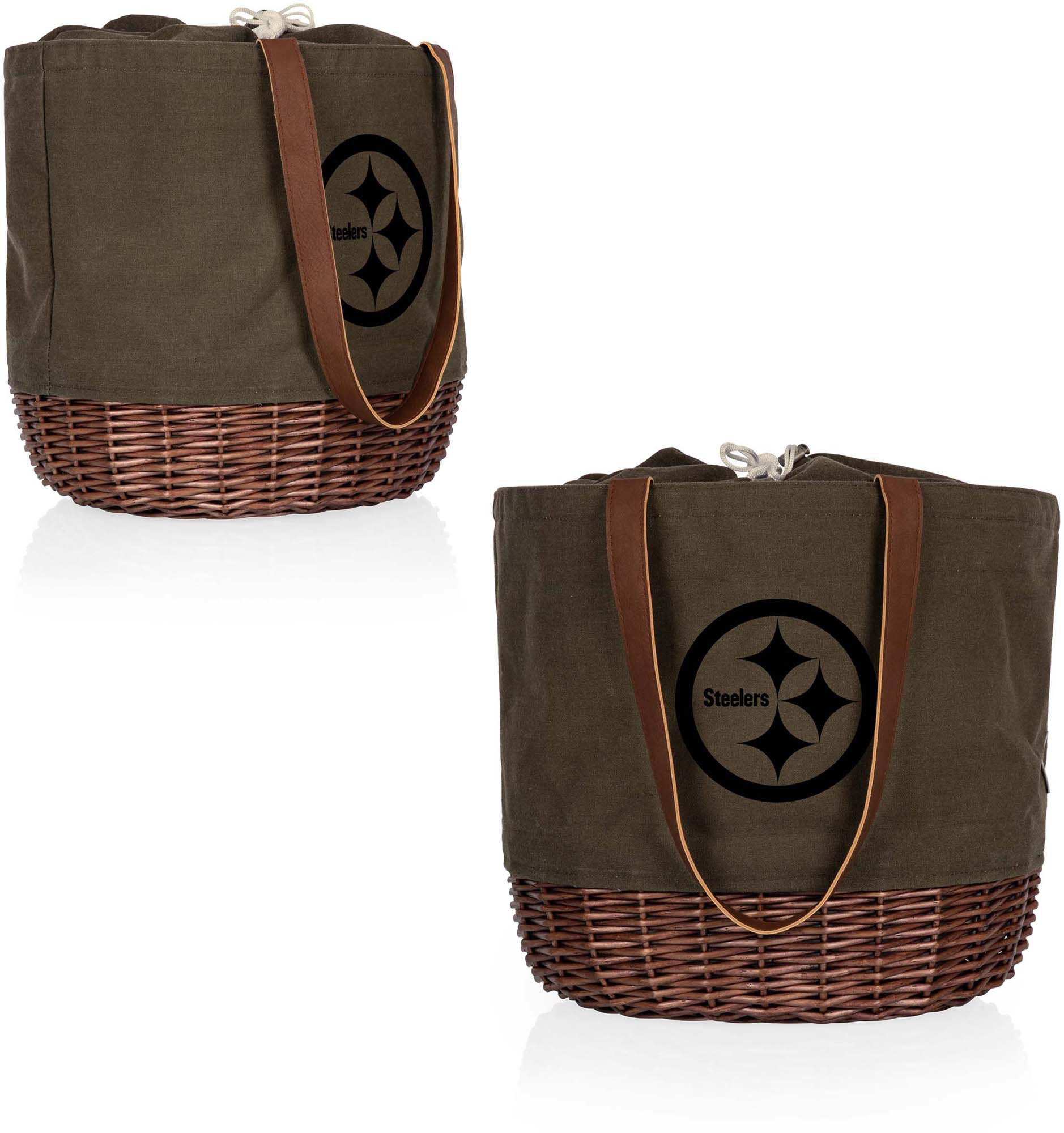Picnic Time Pittsburgh Steelers Coronado Canvas and Willow Basket Tote product image