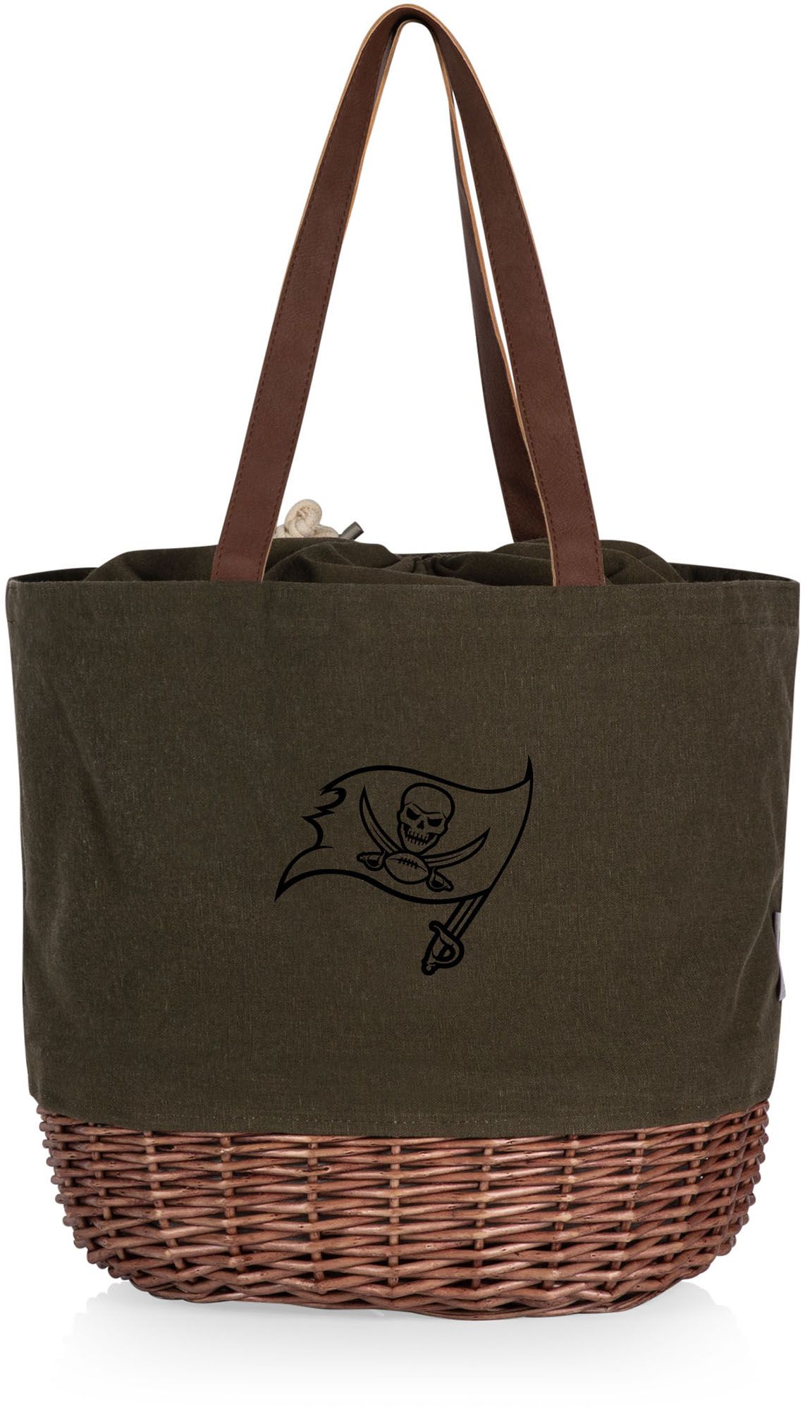 Picnic Time Tampa Bay Buccaneers Coronado Canvas and Willow Basket Tote