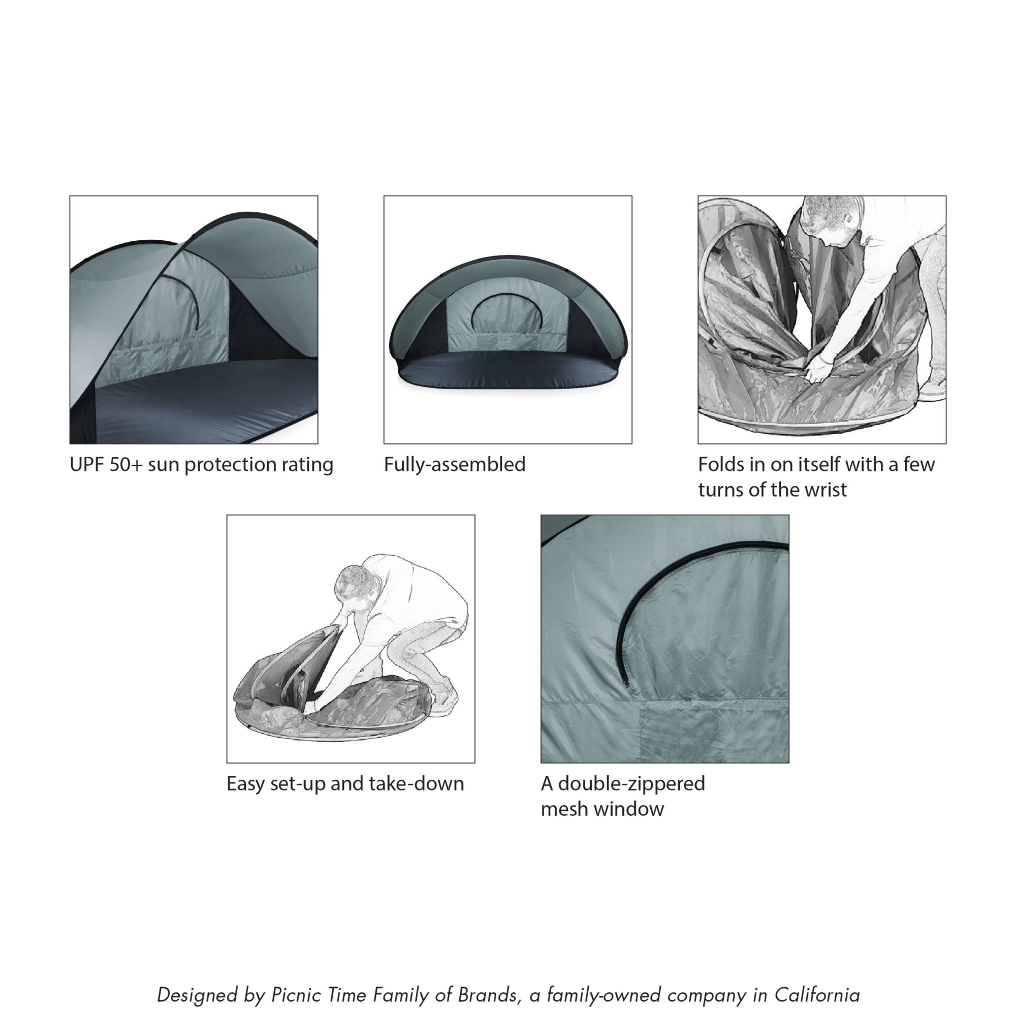 Picnic Time Washington Commanders Manta Portable Beach Tent product image