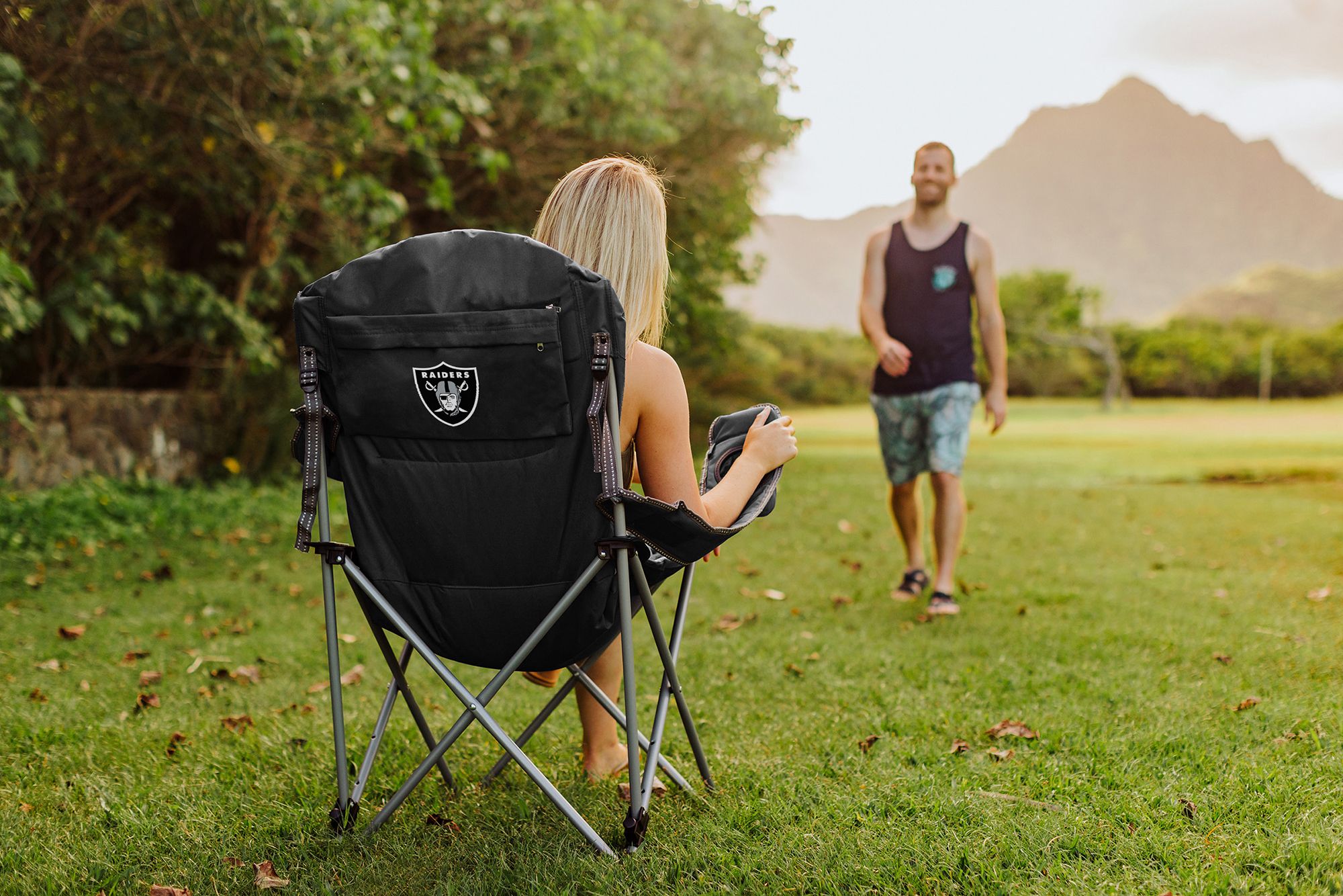 Picnic Time Las Vegas Raiders Recline Camp Chair