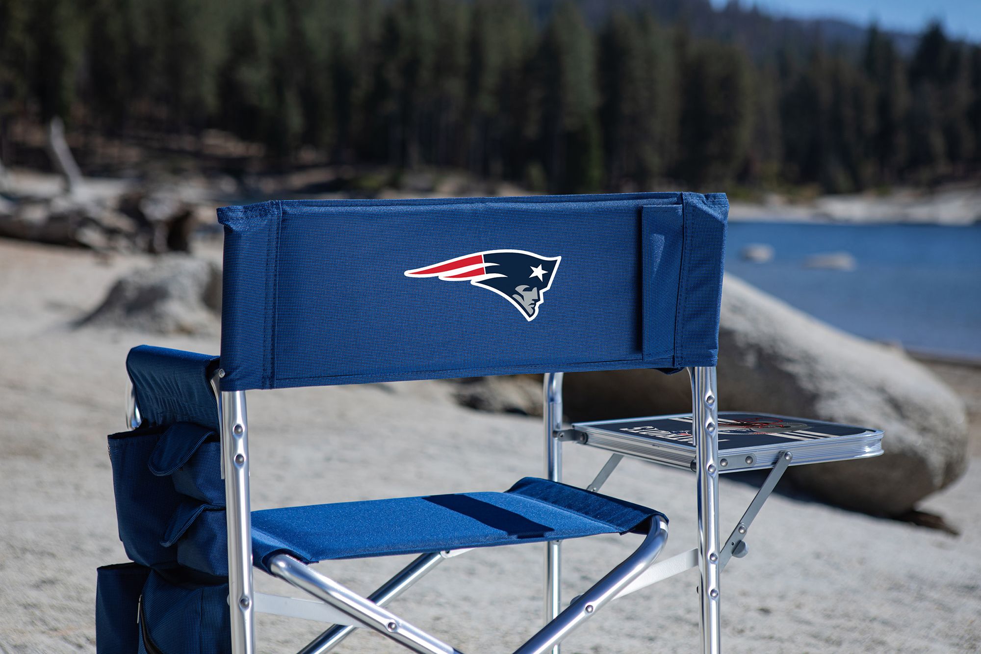 Picnic Time New England Patriots Blue Chair with Table product image
