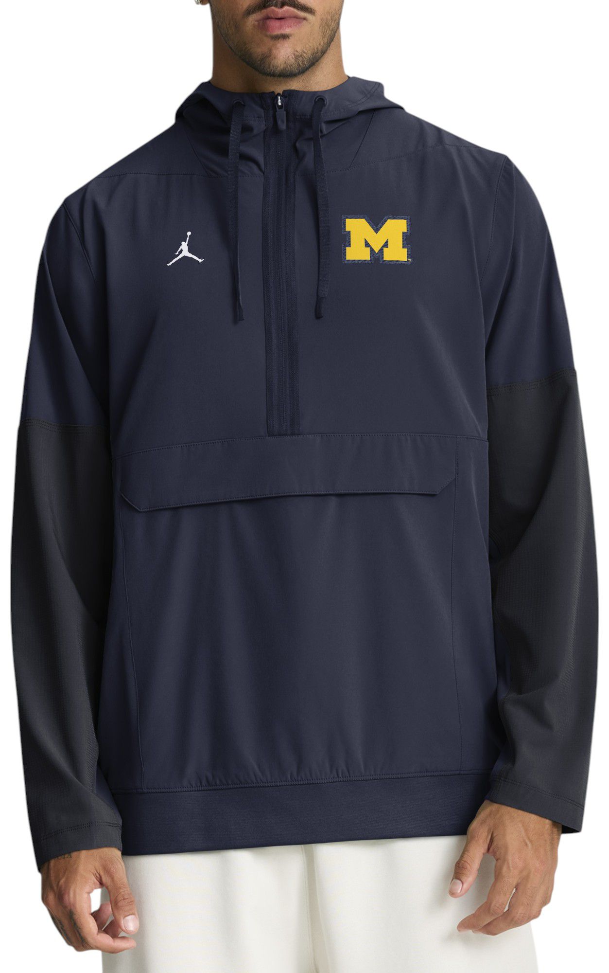 Jordan Men's Michigan Wolverines Navy Anorak Gameday Jacket product image
