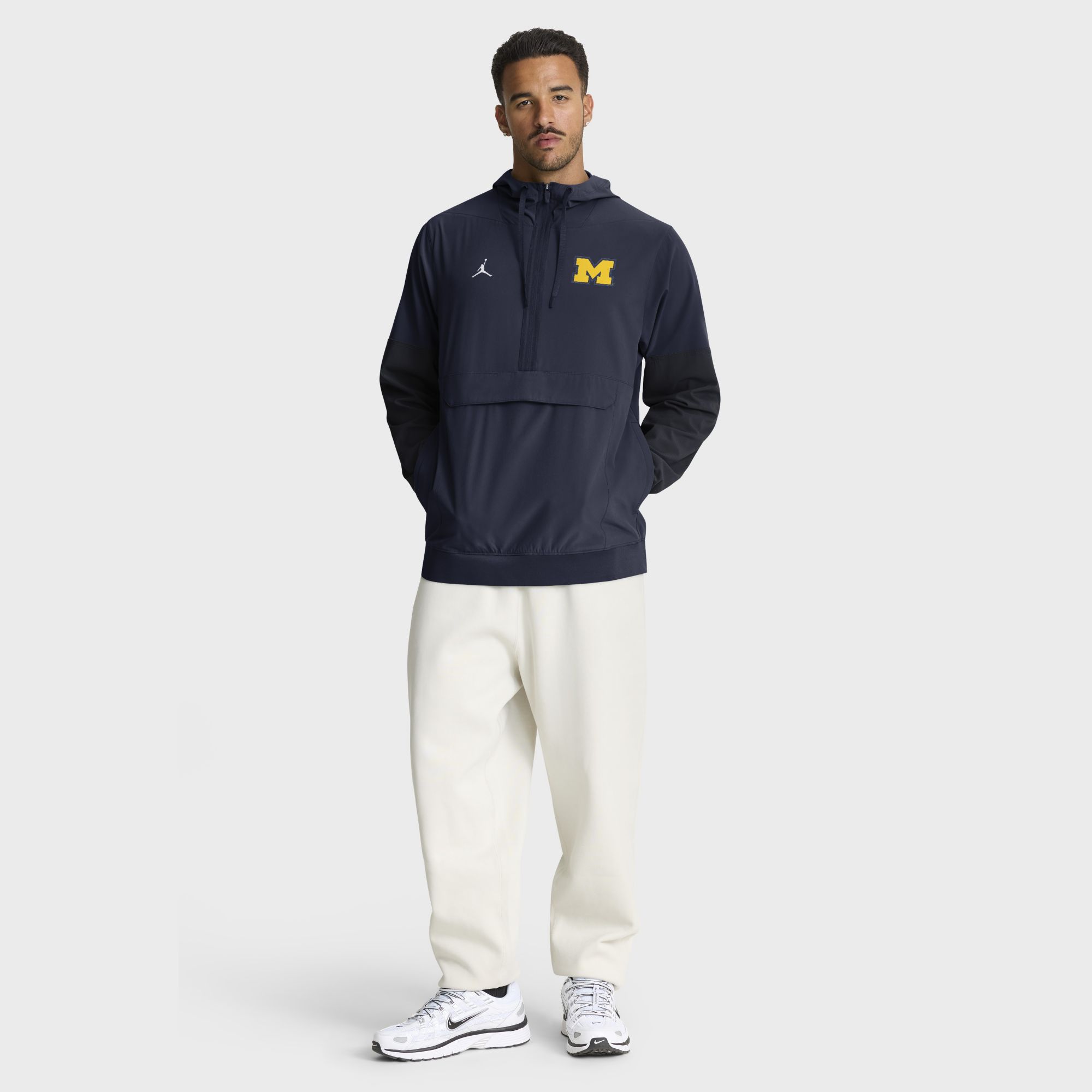 Jordan Men's Michigan Wolverines Navy Anorak Gameday Jacket product image