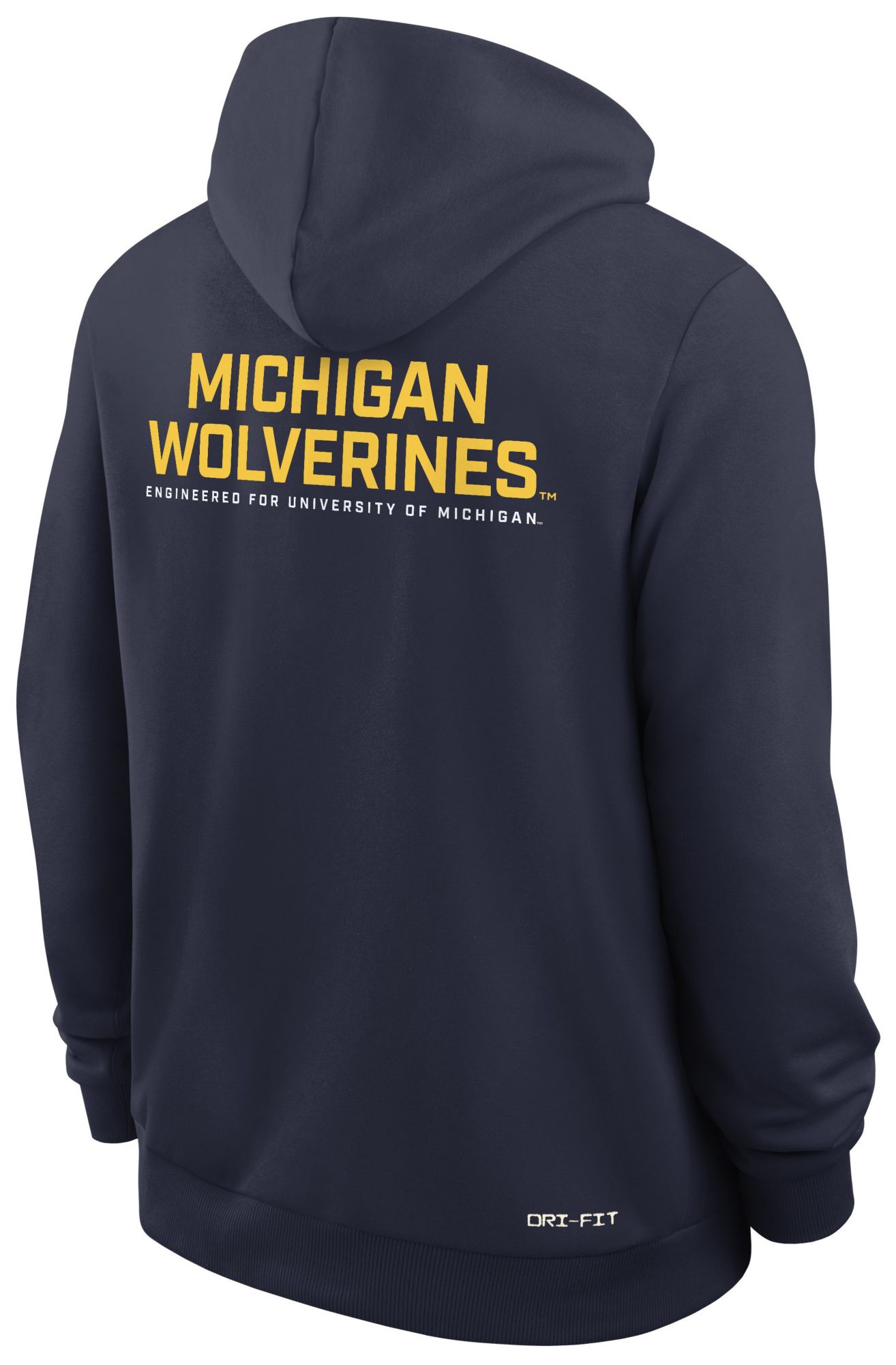 Jordan Men's Michigan Wolverines College Navy Dri-FIT Sideline Full-Zip Hoodie product image
