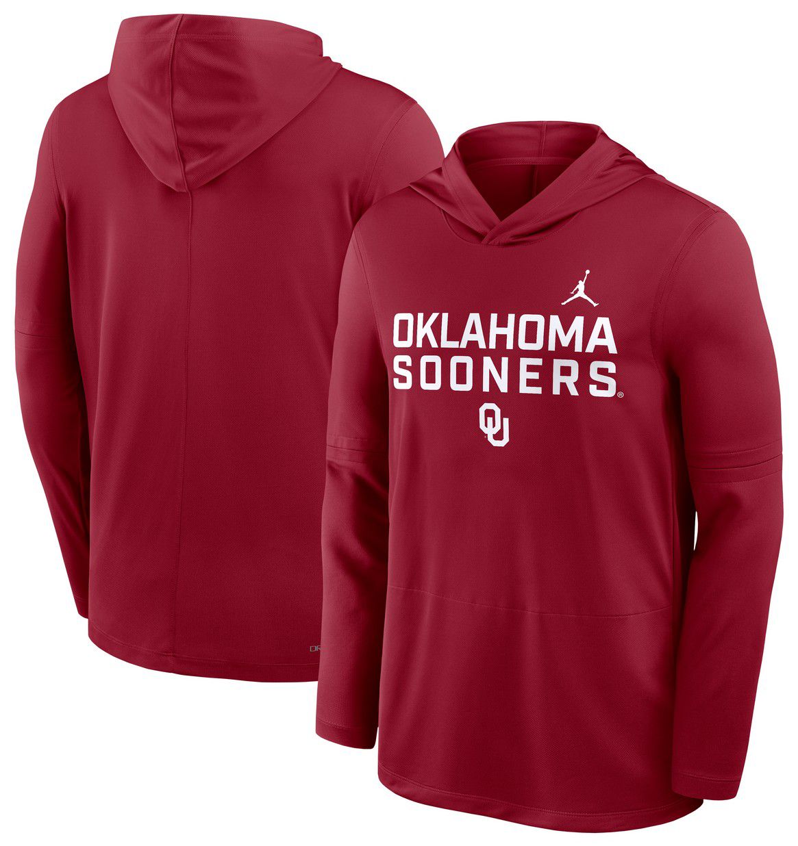 Jordan Men's Oklahoma Sooners Crimson Dri-FIT Long Sleeve Hoodie T-Shirt product image