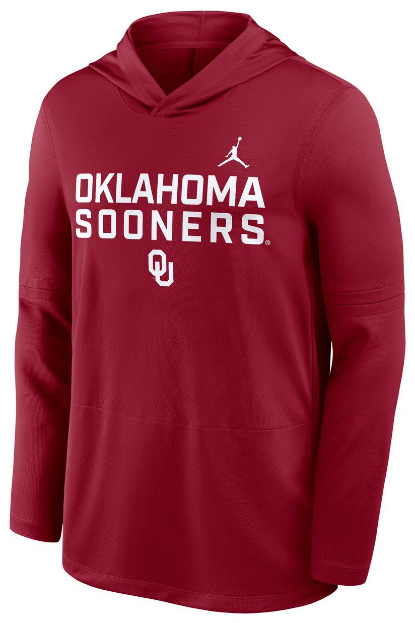 Jordan Men's Oklahoma Sooners Crimson Dri-FIT Long Sleeve Hoodie T-Shirt product image