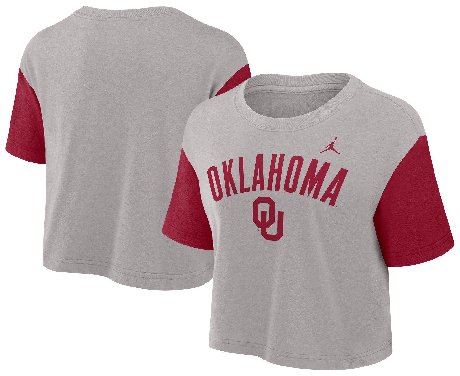 Jordan Women's Oklahoma Sooners Color Block Grey T-Shirt product image