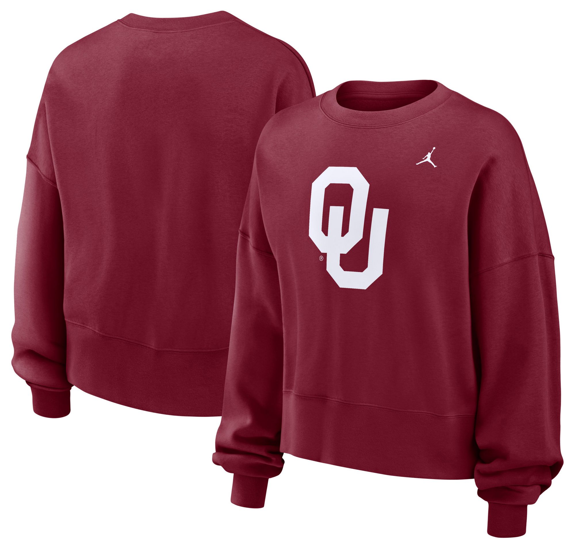 Jordan Women's Oklahoma Sooners Crimson Club Fleece Crew Neck Pullover Sweatshirt product image