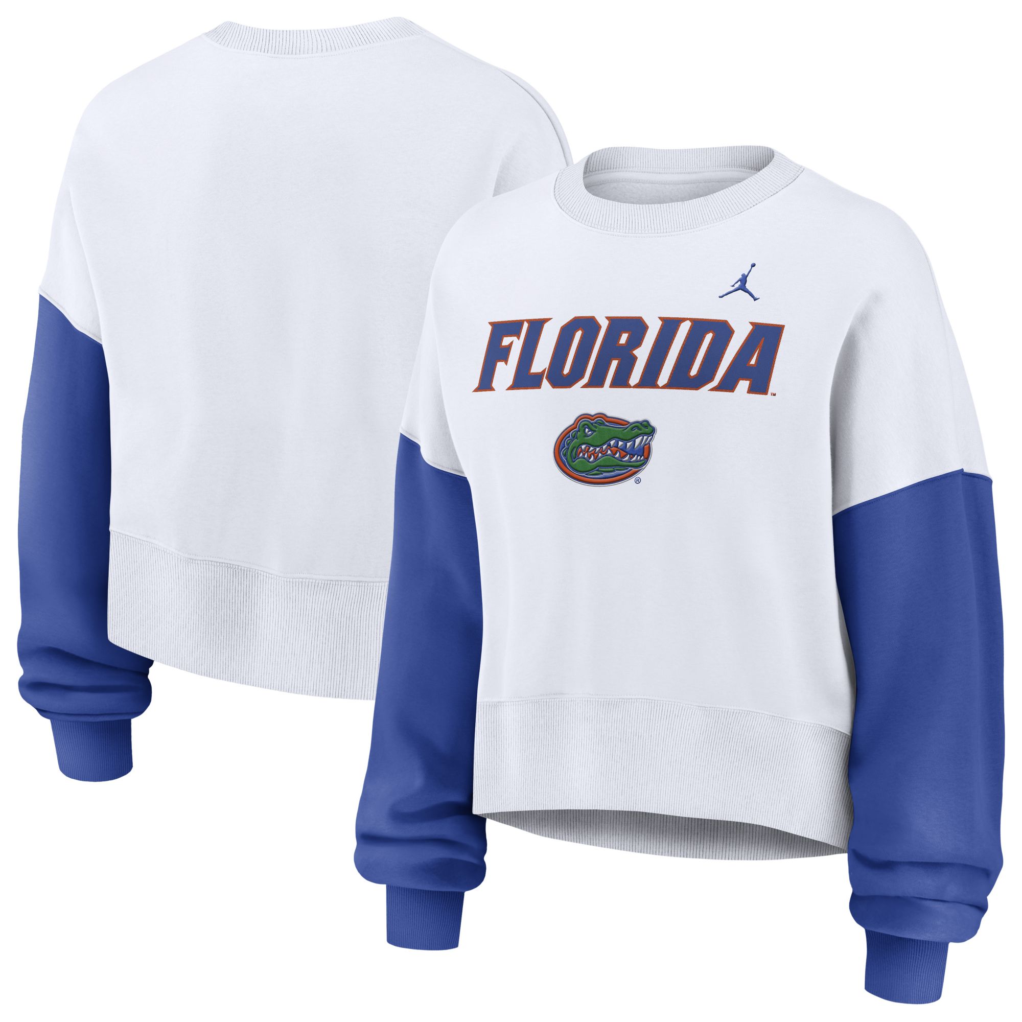 Jordan Women's Florida Gators White/Royal Phoenix Crew Neck Sweatshirt product image