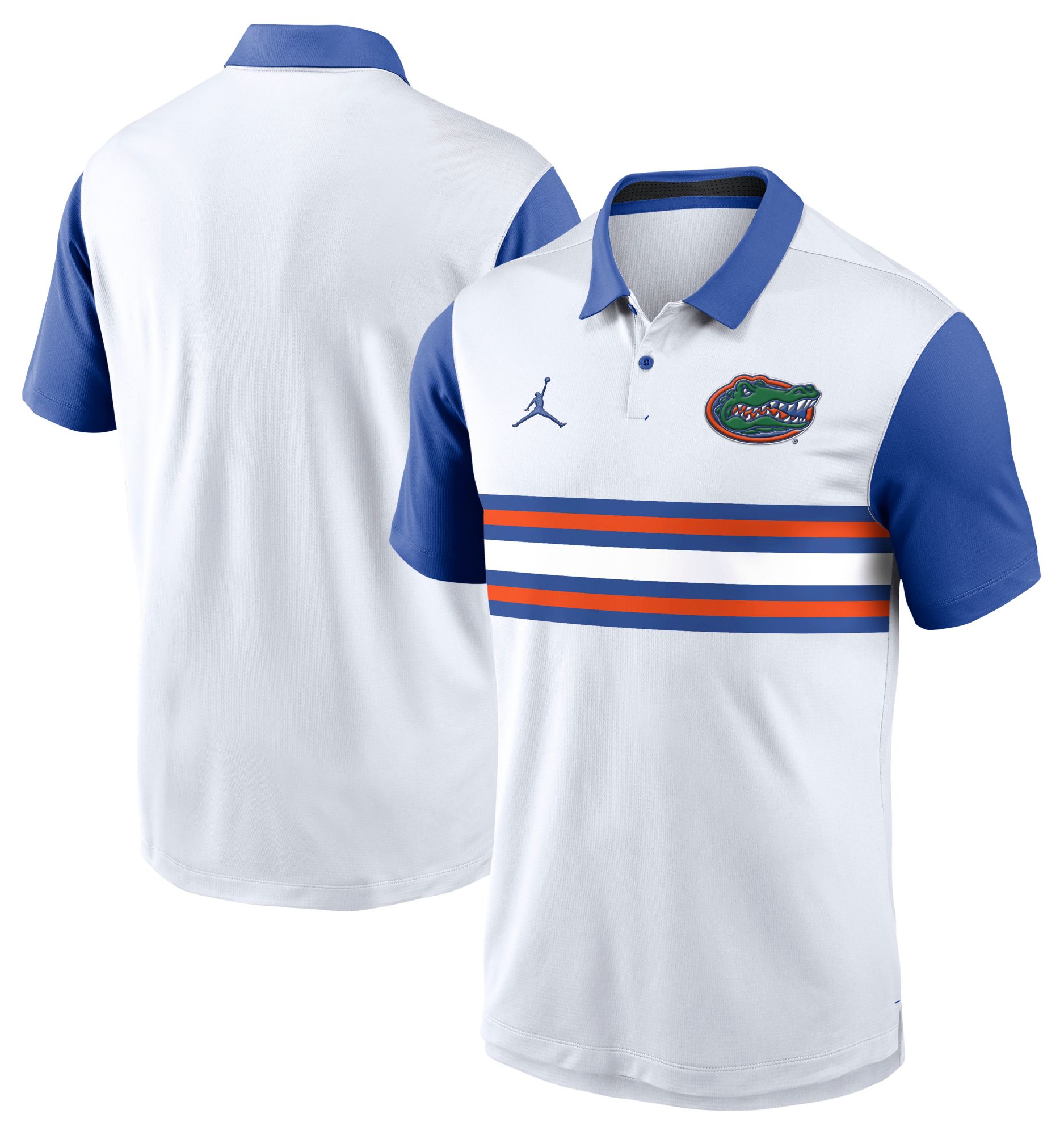 Jordan Men's Florida Gators White/Royal Campus Patterned Polo product image