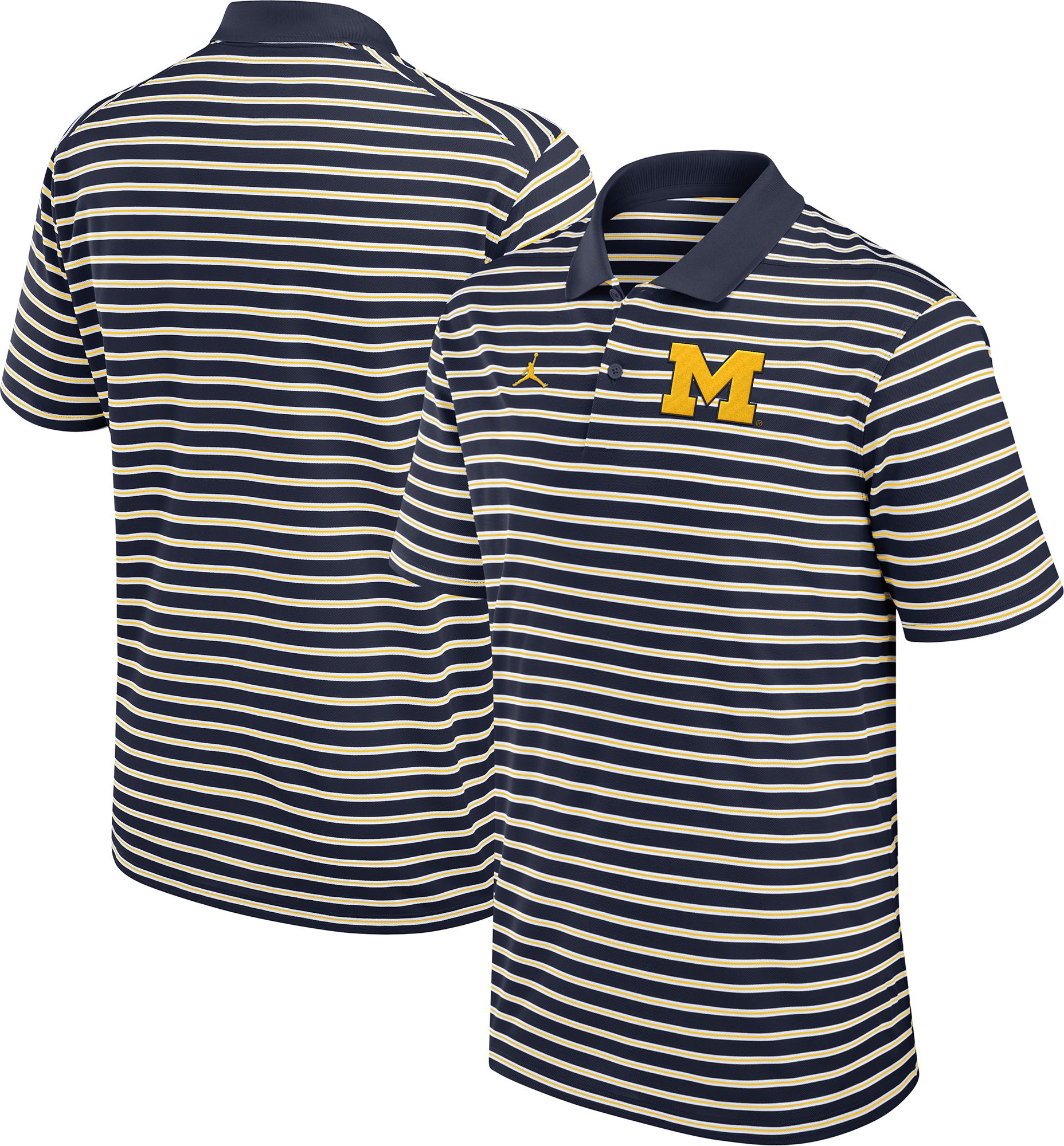 Nike Men's Michigan Wolverines Blue Dri-FIT Victory Striped Polo product image