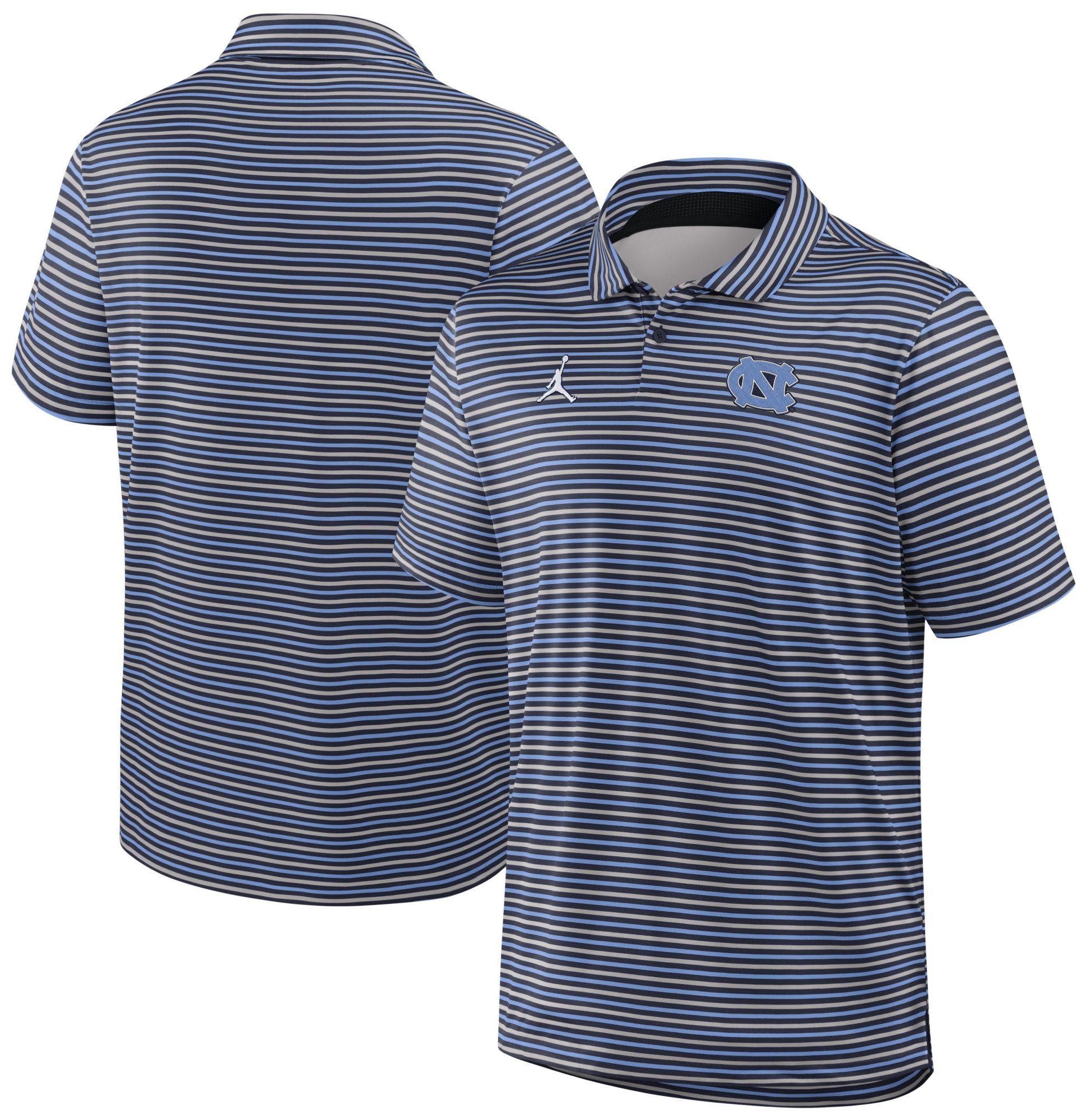 Jordan Men's North Carolina Tar Heels College Navy Tour Stripe Polo product image