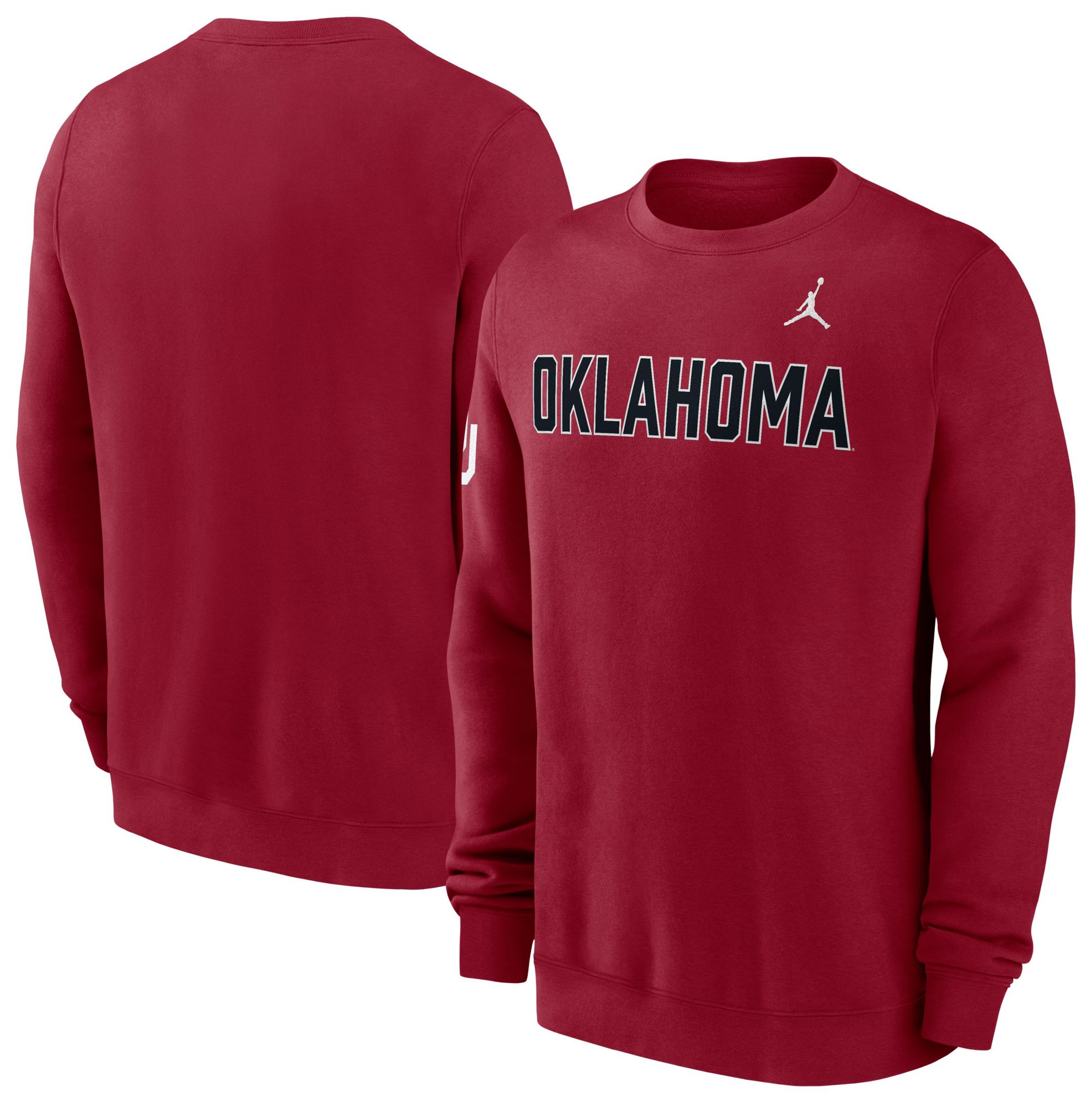 Jordan Men's Oklahoma Sooners Team Crimson Club Fleece Crewneck Sweatshirt product image