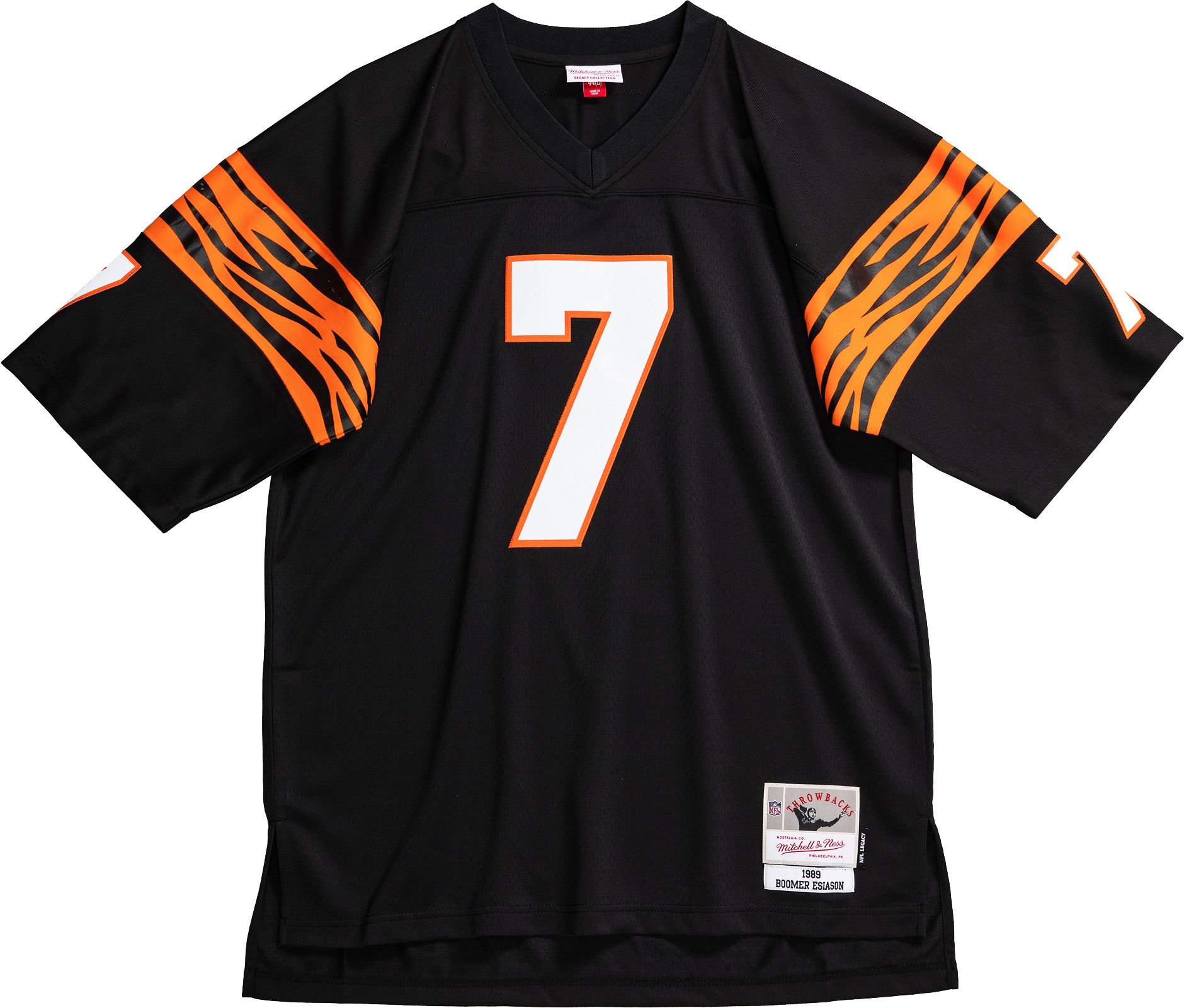 Mitchell & Ness Men's Cincinnati Bengals Boomer Esiason #7 1989 Black Throwback Jersey product image