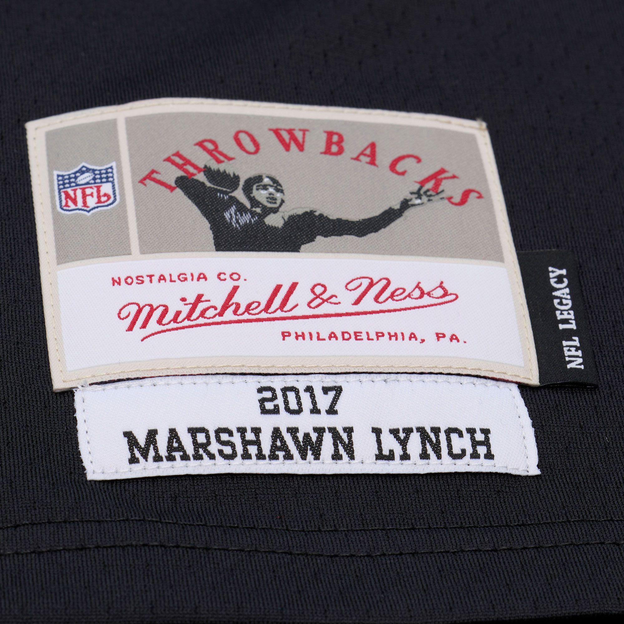 Mitchell & Ness Men's 2017 Las Vegas Raiders Marshawn Lynch #24 Black Legacy Jersey product image