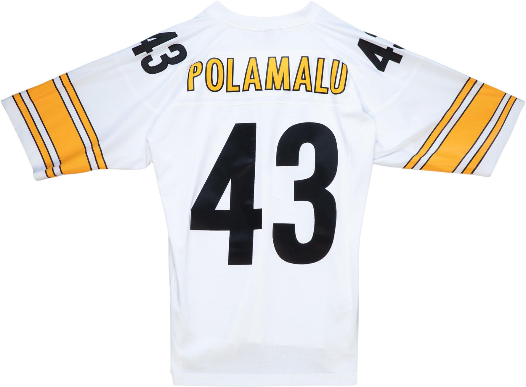 Mitchell & Ness Men's Pittsburgh Steelers Troy Polamalu #43 2005 White Throwback Jersey product image