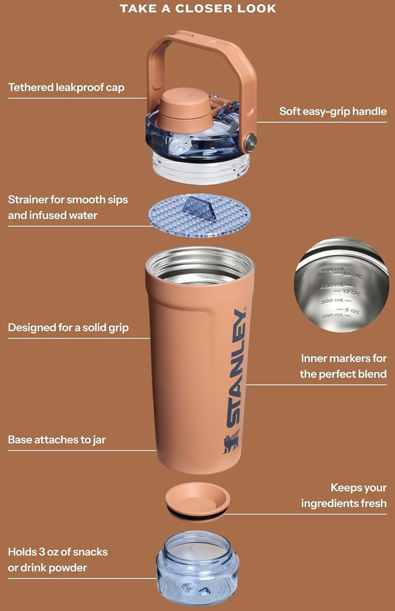 Stanley 20 oz. Vitalize Shaker Bottle product image