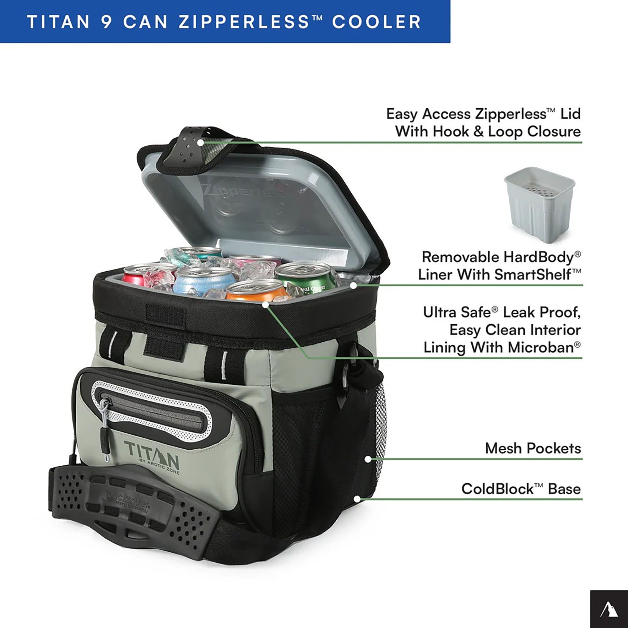 Titan by Arctic Zone 9 Can Zipperless HardBody Cooler product image
