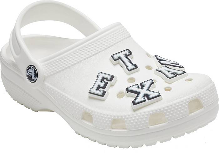 White & Black Crocs Jibbitz Letter N Shoe Accessories
