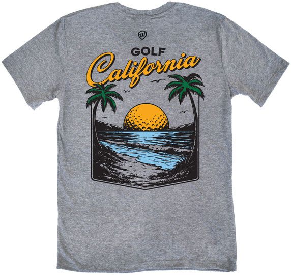 Where I'm From Adult California Gray 2 Hit Golf T-Shirt product image