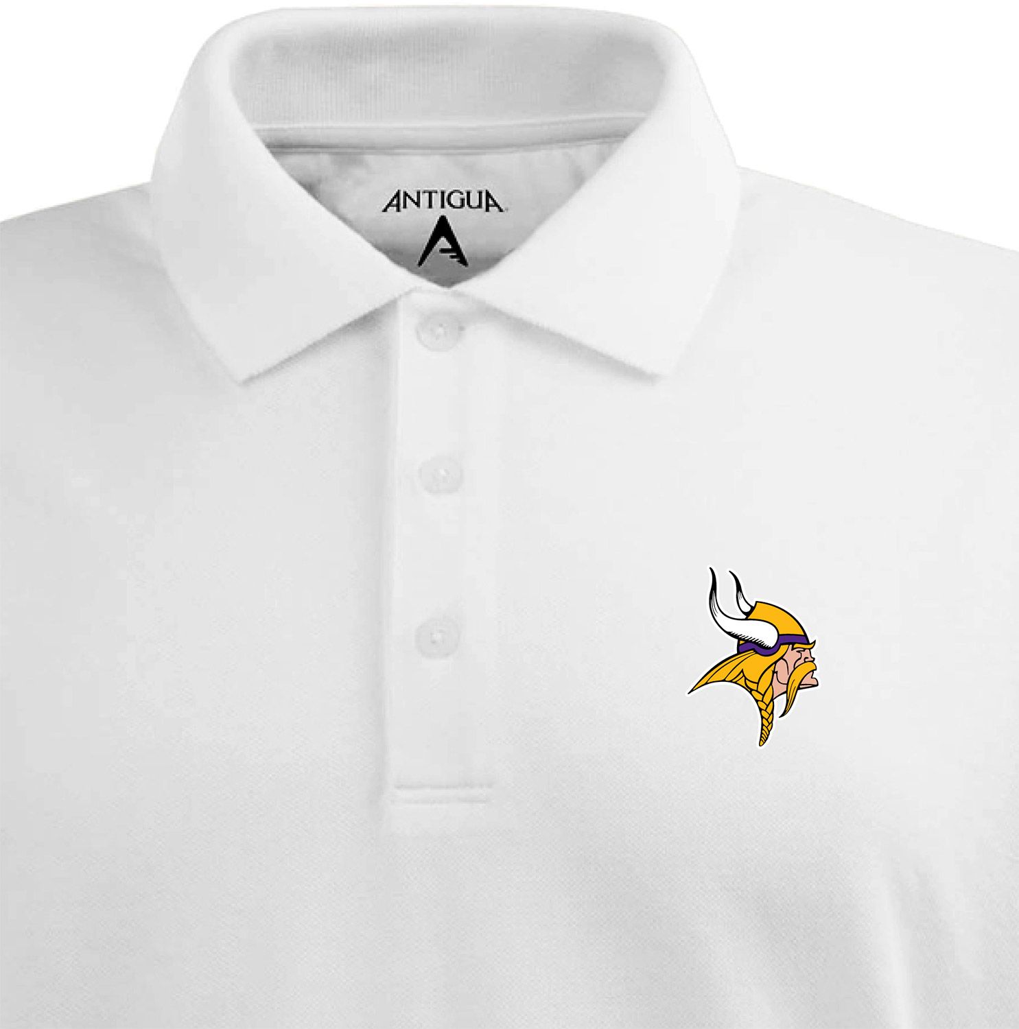 Antigua Men's Minnesota Vikings Pique Xtra-Lite White Polo product image