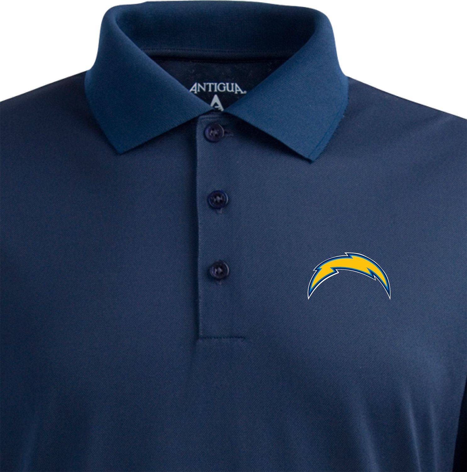Antigua Men's Los Angeles Chargers Pique Xtra-Lite Navy Polo product image