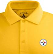 Antigua Men's Pittsburgh Steelers Pique Xtra-Lite Gold Polo product image