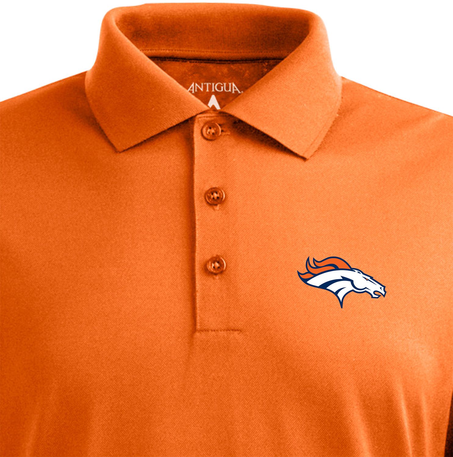 Antigua Men's Denver Broncos Pique Xtra-Lite Orange Polo product image