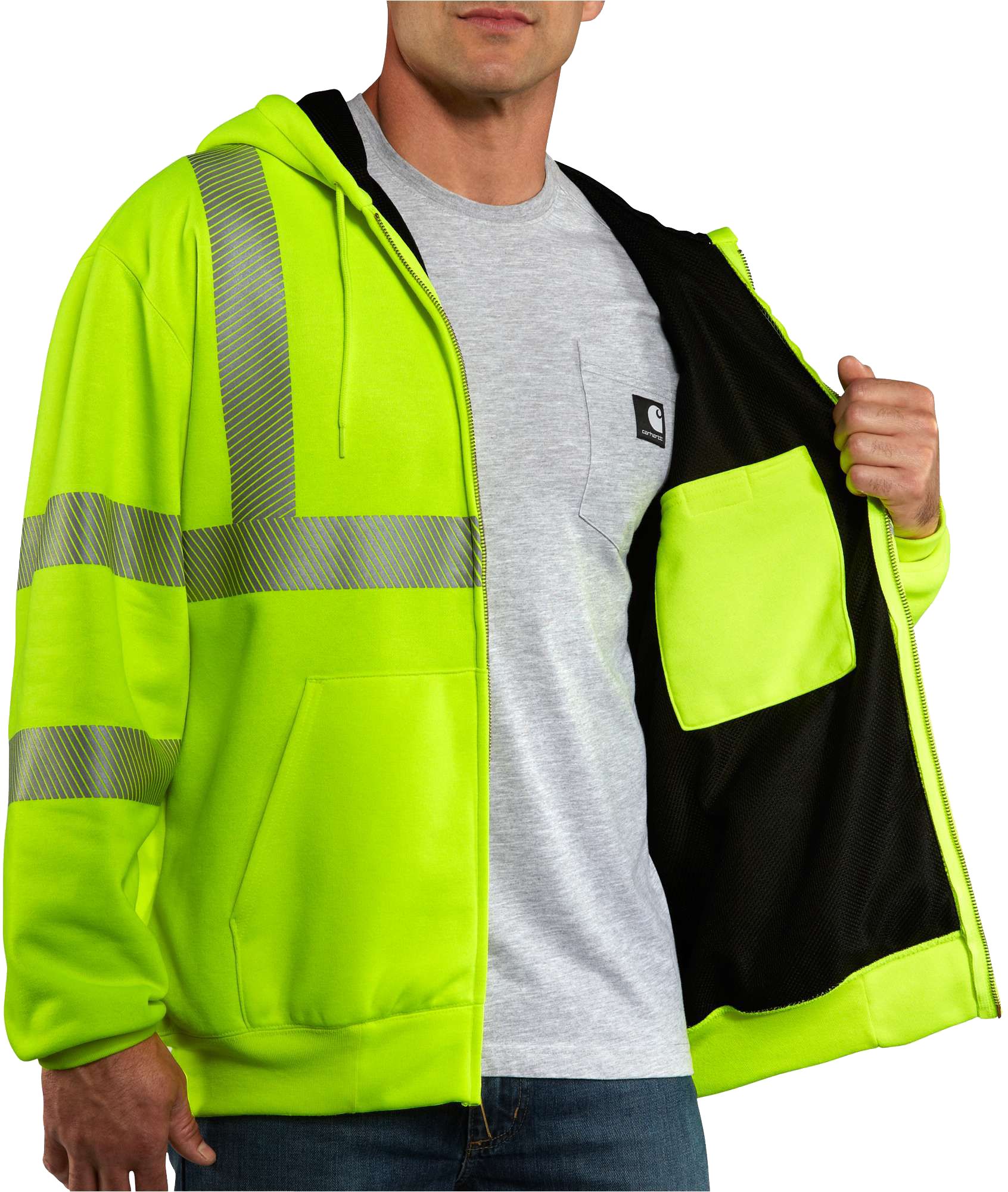 carhartt safety green hooded sweatshirt