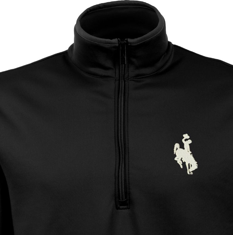 Antigua Men's Wyoming Cowboys Black Long Sleeve Leader Pullover Shirt product image
