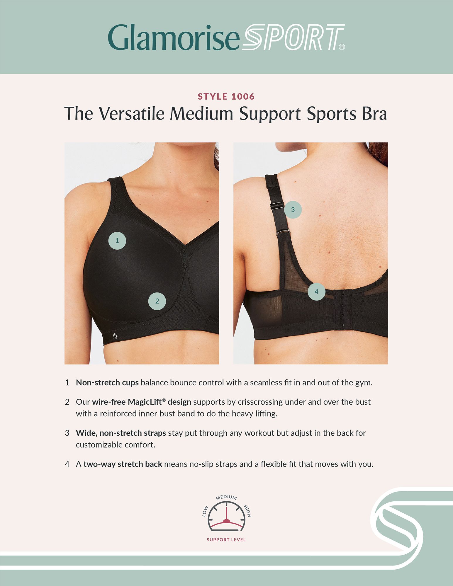 Glamorise Women's MagicLift Seamless High Support Sports Bra product image