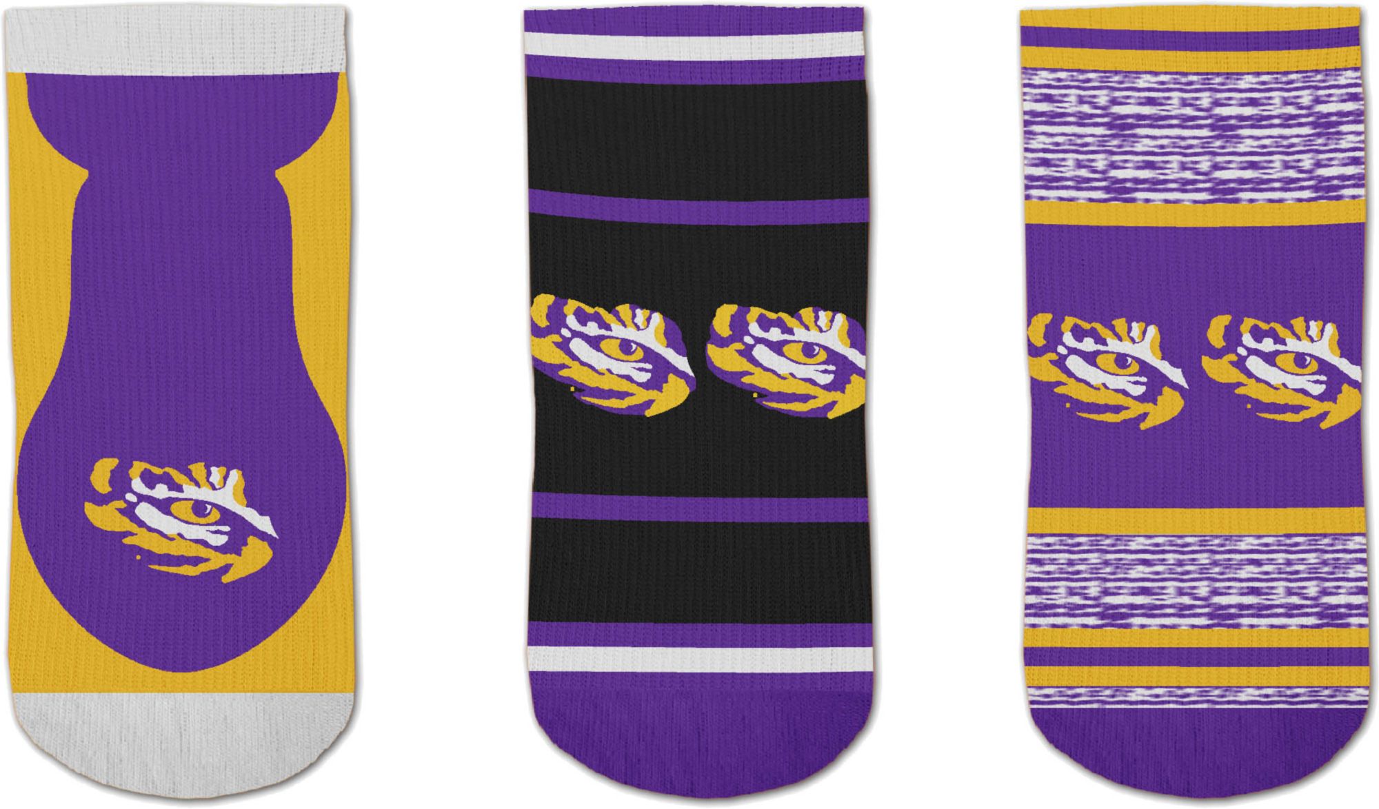For Bare Feet LSU Tigers 3 Pack Socks product image