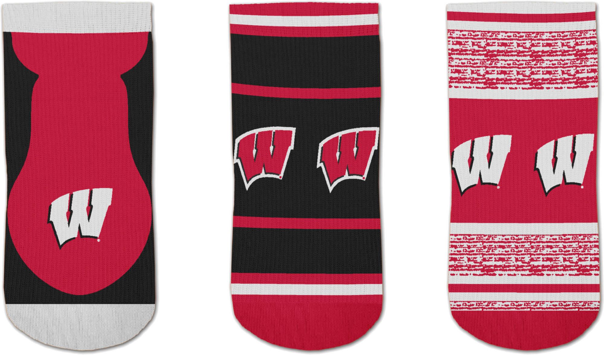 For Bare Feet Wisconsin Badgers 3 Pack Socks product image