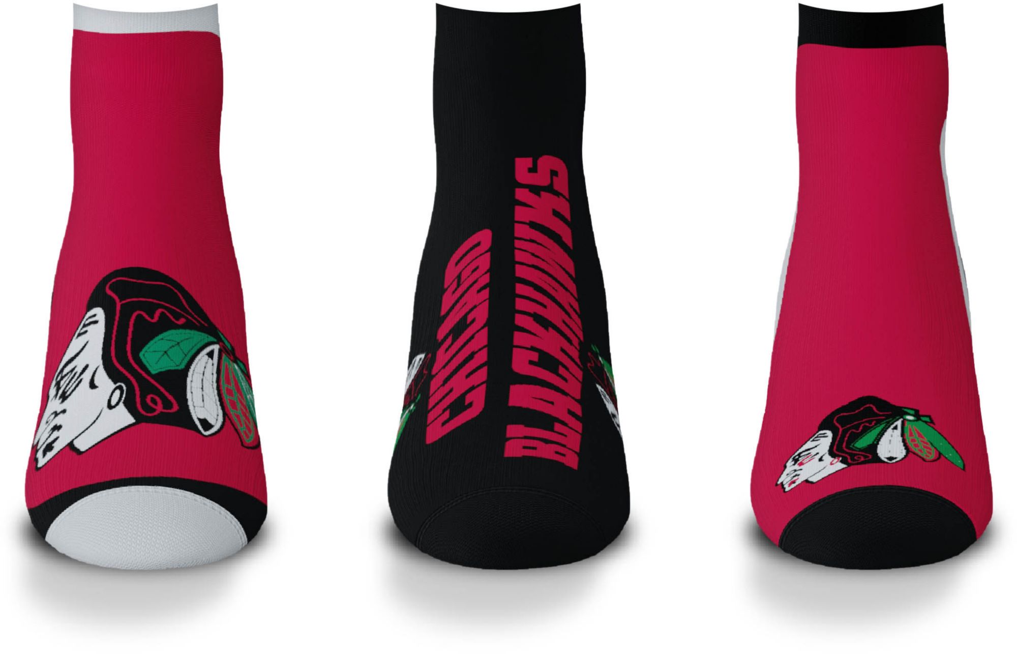 For Bare Feet Chicago Blackhawks 3-Pack Ankle Socks product image