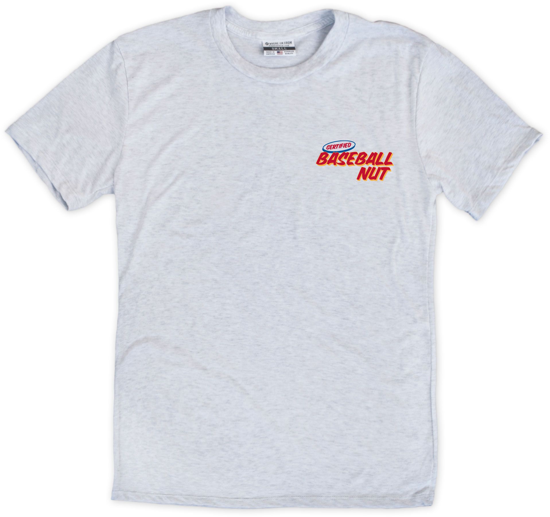 Where I'm From Adult Ash Baseball Nut 2-Hit T-Shirt product image