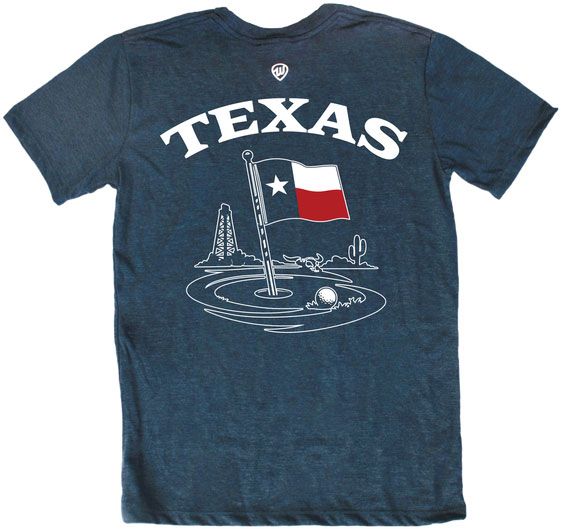 Where I'm From Adult Texas Navy Flag Golf T-Shirt product image