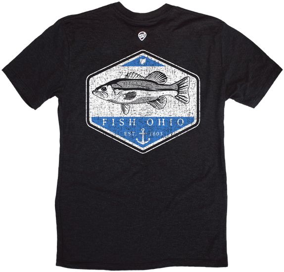 Where I'm From Men's Father's Day Ohio Black Fishing 2 Hit T-Shirt product image