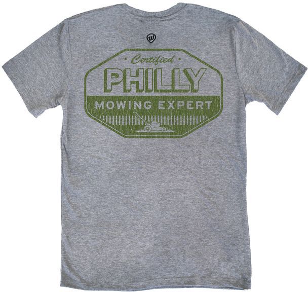 Where I'm From Men's Philadelphia Gray Father's Day Mowing 2 Hit T-Shirt product image
