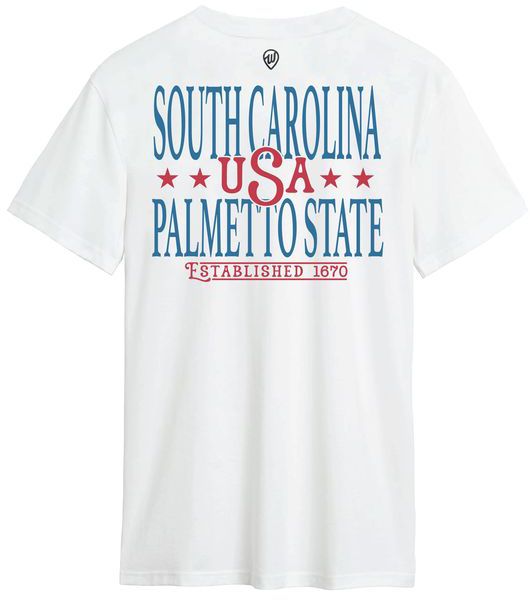 Where I'm From Adult South Carolina White 2026 Americana 2 Hit T-Shirt product image