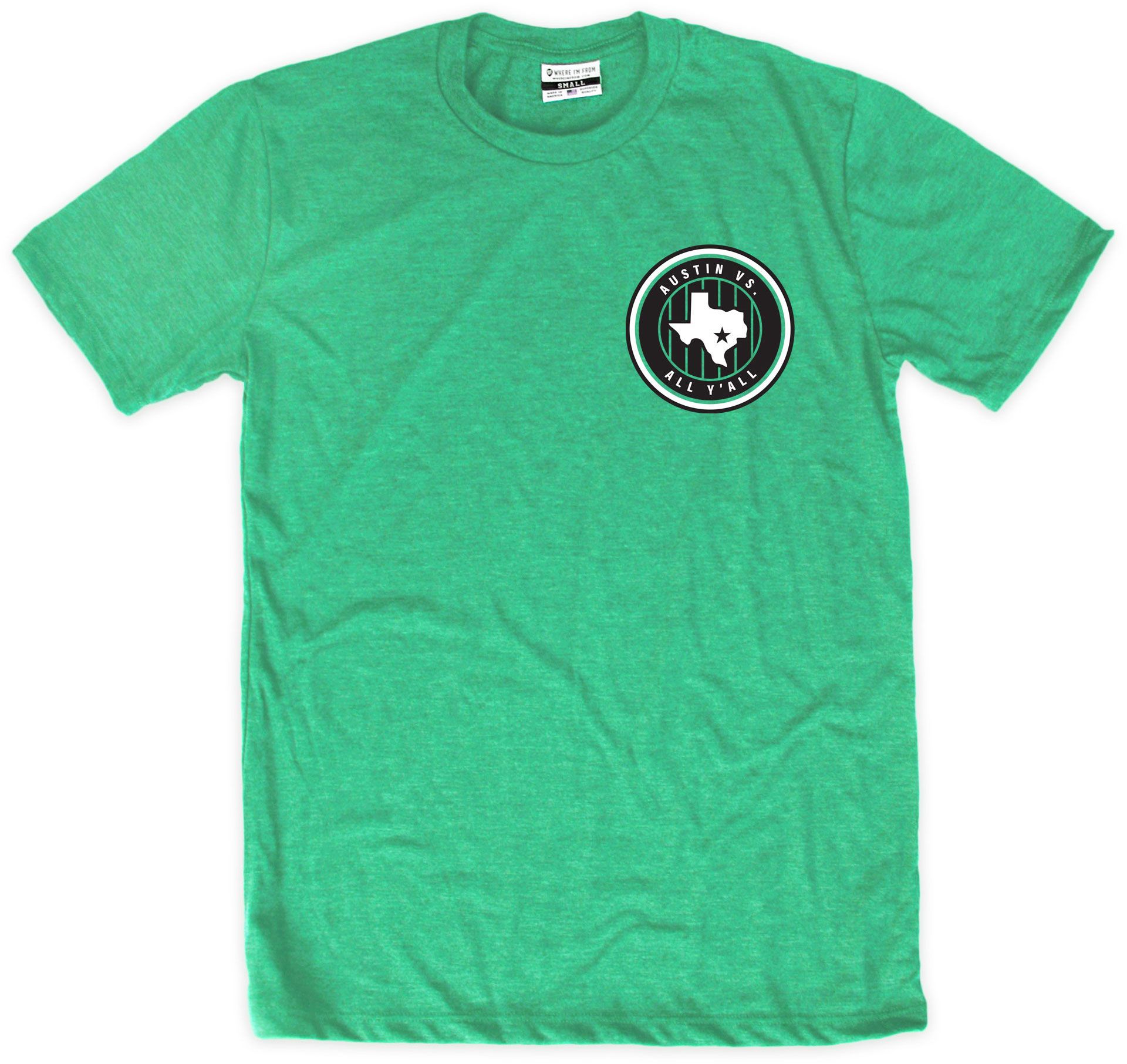 Where I'm From Adult Austin Green Versus All Y'all T-Shirt product image