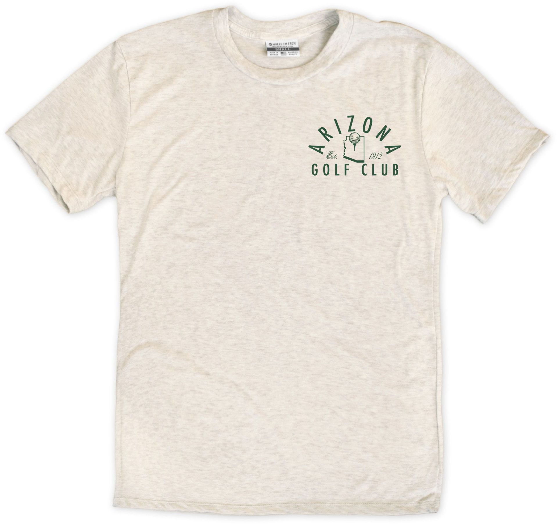 Where I'm From Adult Arizona Oatmeal Golf Club 2 Hit T-Shirt product image