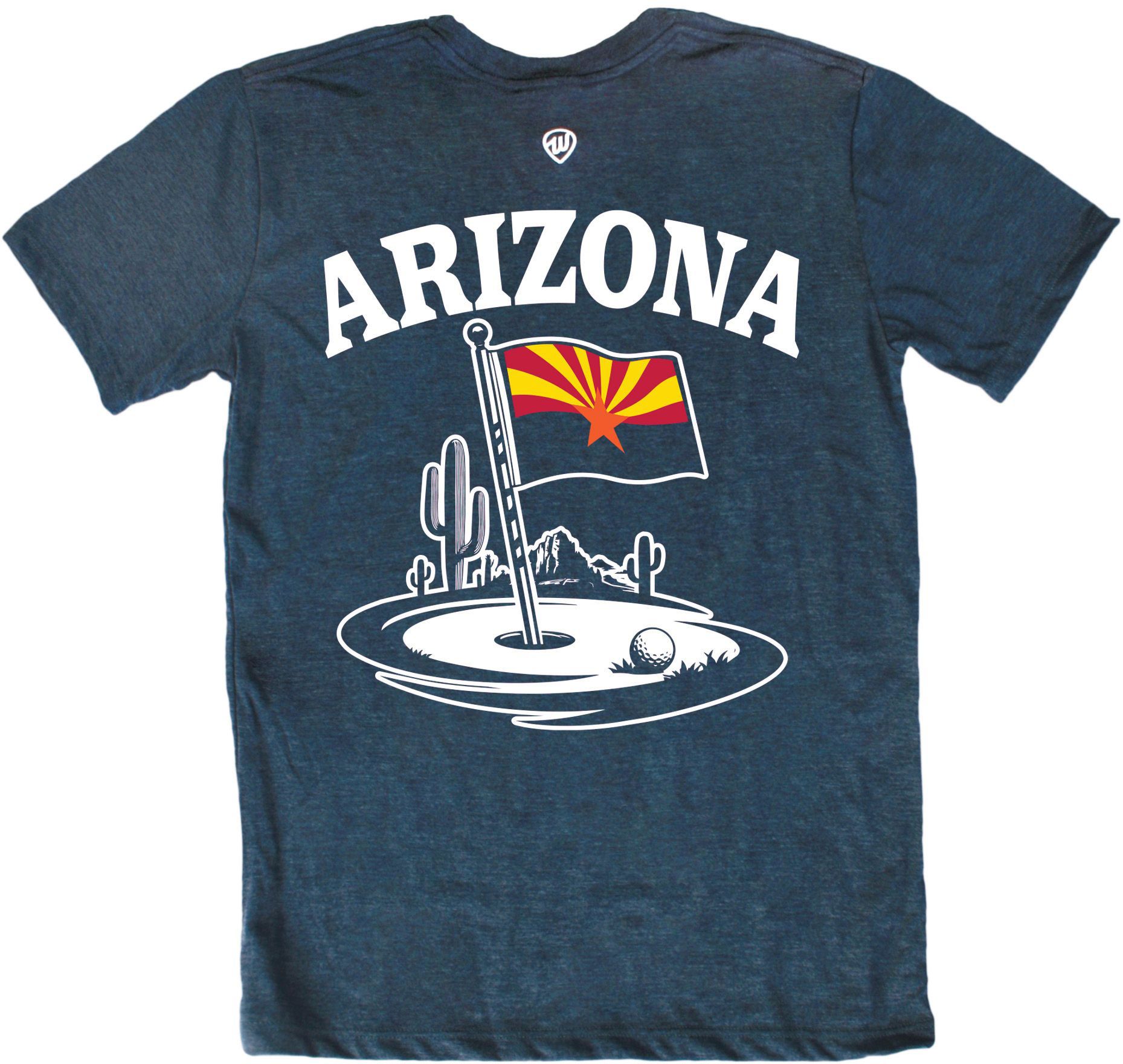 Where I'm From Adult Arizona Navy Flag 2 Hit Golf T-Shirt product image