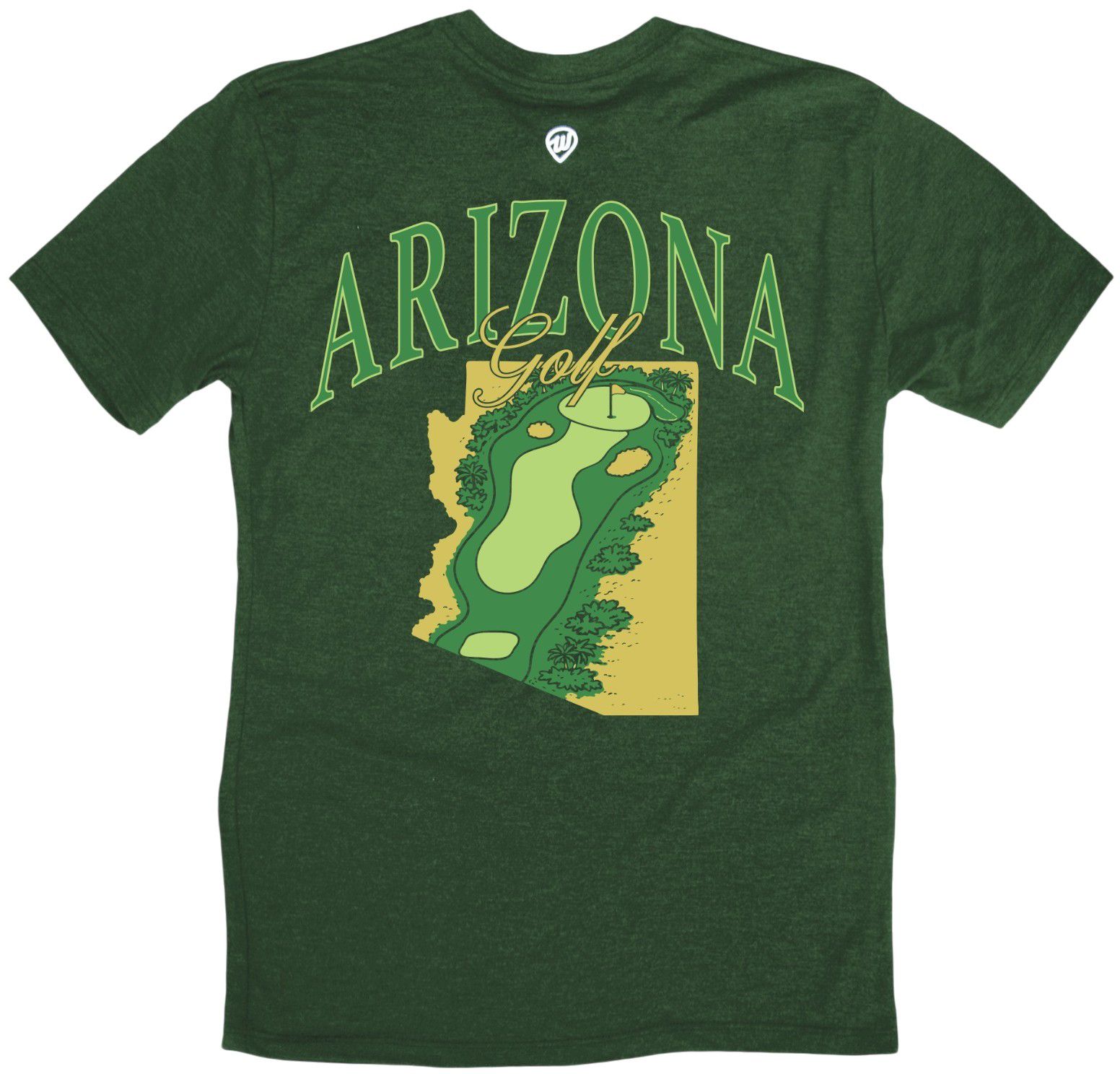Where I'm From Adult Arizona Green State 2 Hit Golf T-Shirt product image