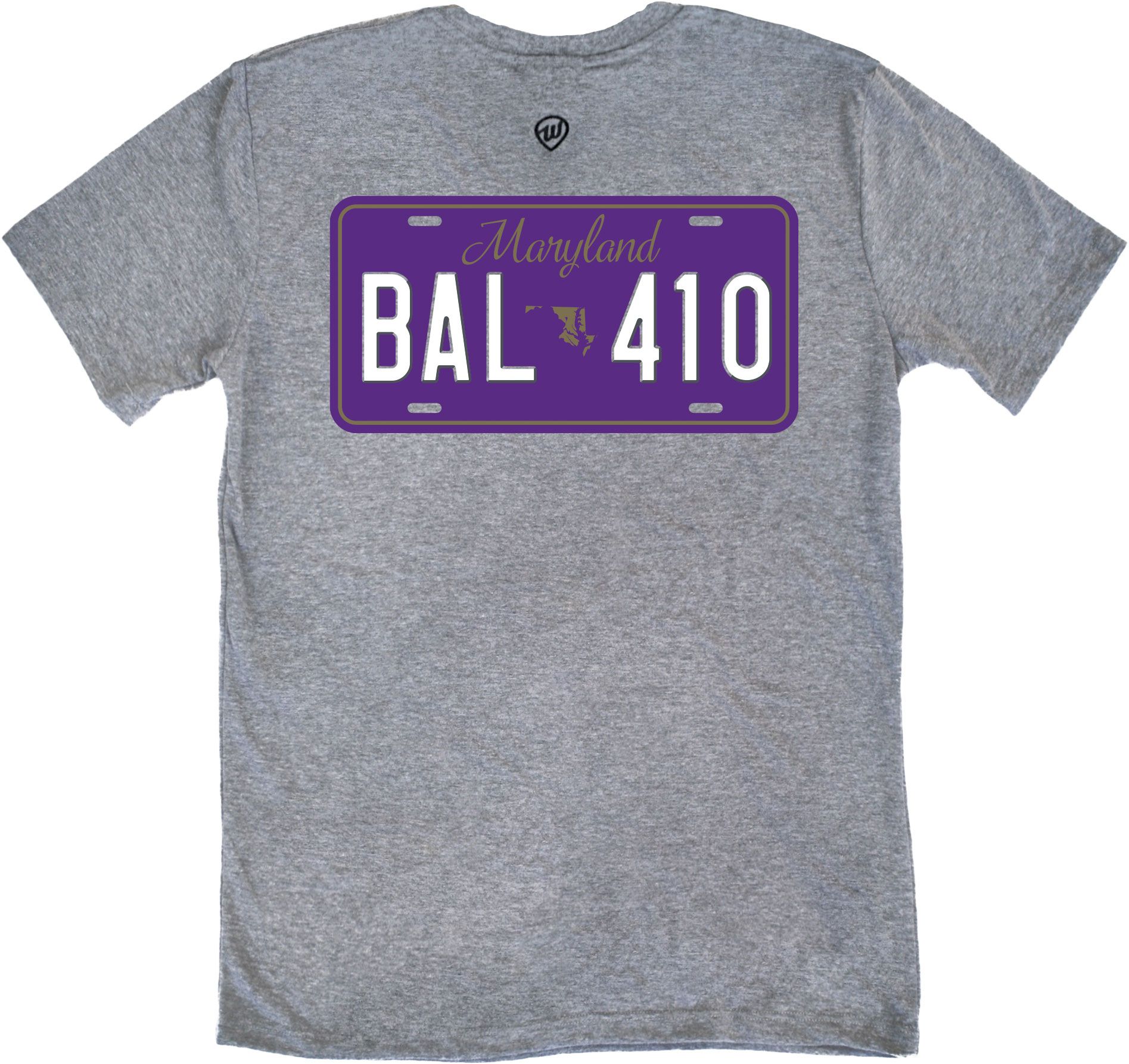 Where I'm From Adult Baltimore License Plate Grey T-Shirt product image