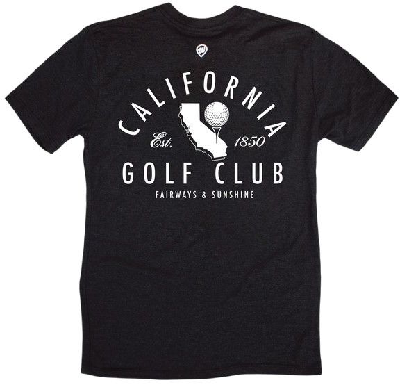 Where I'm From Adult California Black Golf Club 2 Hit T-Shirt product image