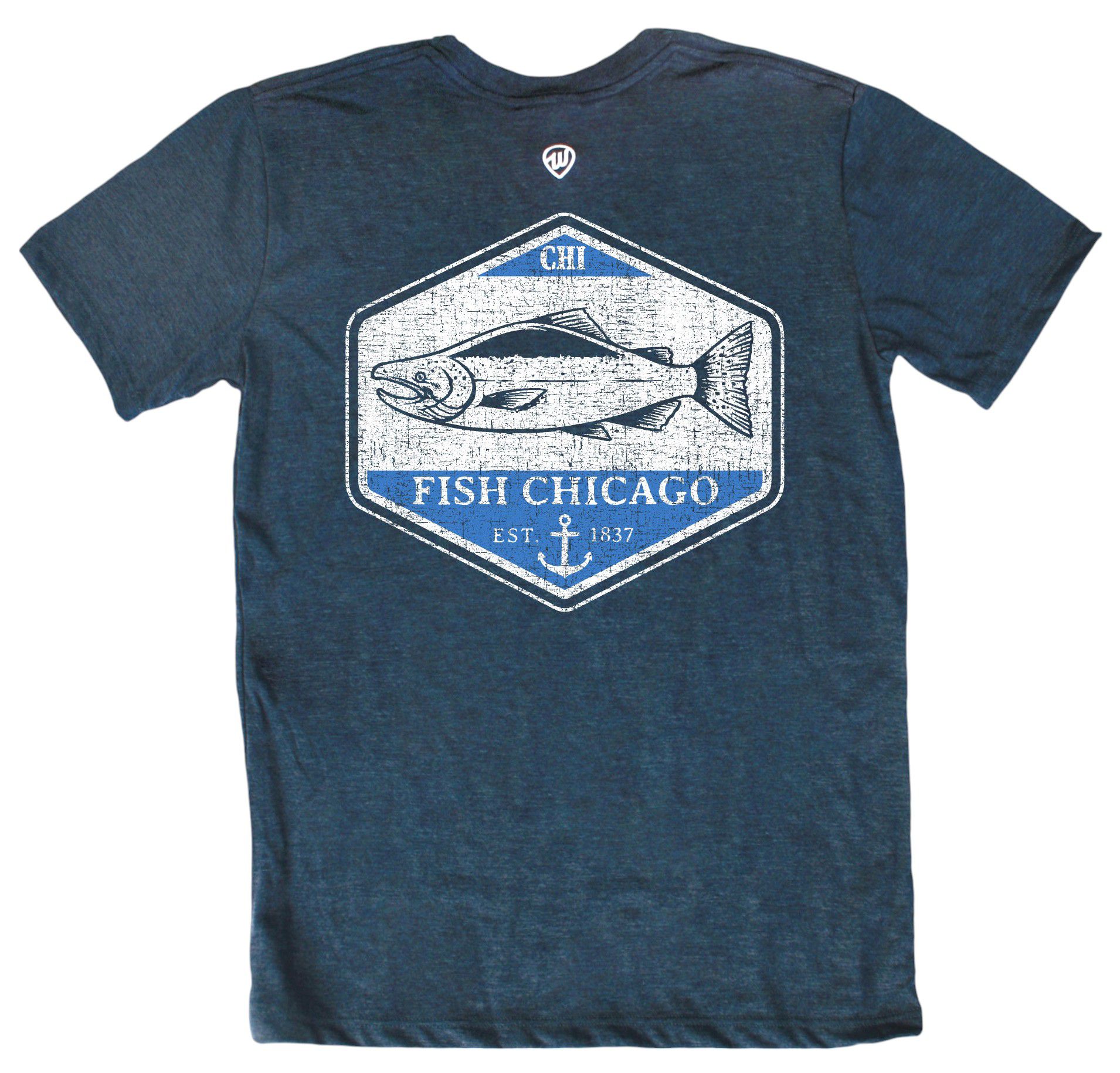 Where I'm From Adult Chicago Navy Father's Day 2Sided Fishing T-Shirt product image