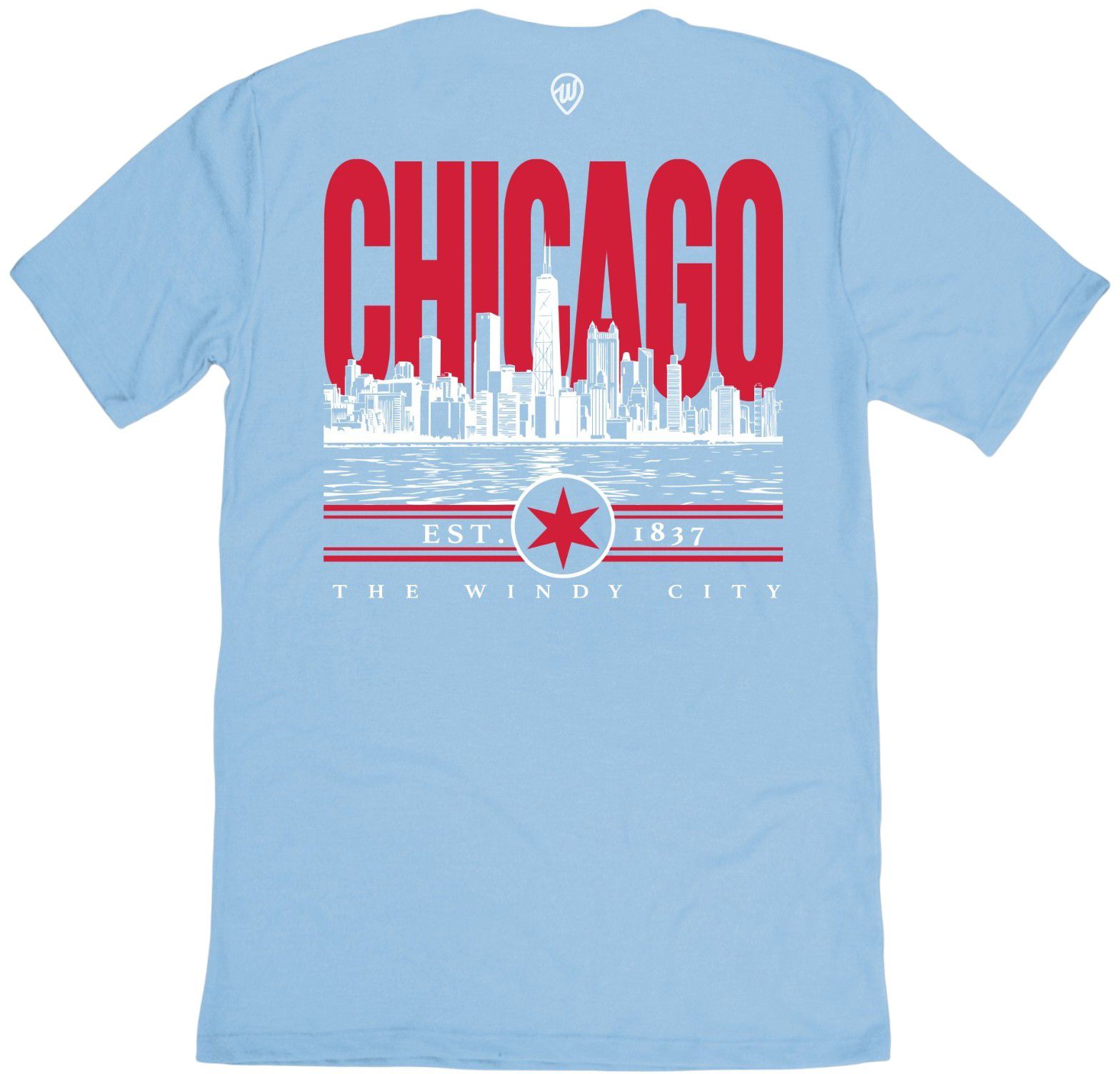 Where I'm From Adult Chicago Light Blue Flag Skyline T-Shirt product image