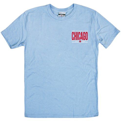 Where I'm From Adult Chicago Light Blue Flag Skyline T-Shirt product image